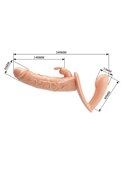 BAILE - CHARLOTTE HOLLOW DUBBELE PENETRATIE STRAP-ON FLESH