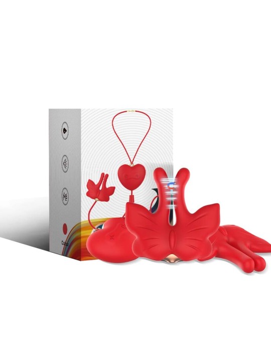 ARMONY - MAGNETIC NIPPLE CLAMPS WITH VIBRATION BUTTERFLY SHAPE RED