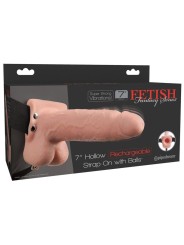 FETISH FANTASY SERIES - STRAP-ON VIBRATÓRIO REALISTA COM BOLAS 17,8 CM