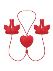 ARMONY - PINZAS PARA PEZONES MAGNÉTICA CON VIBRACIÓN FORMA MARIPOSA RO