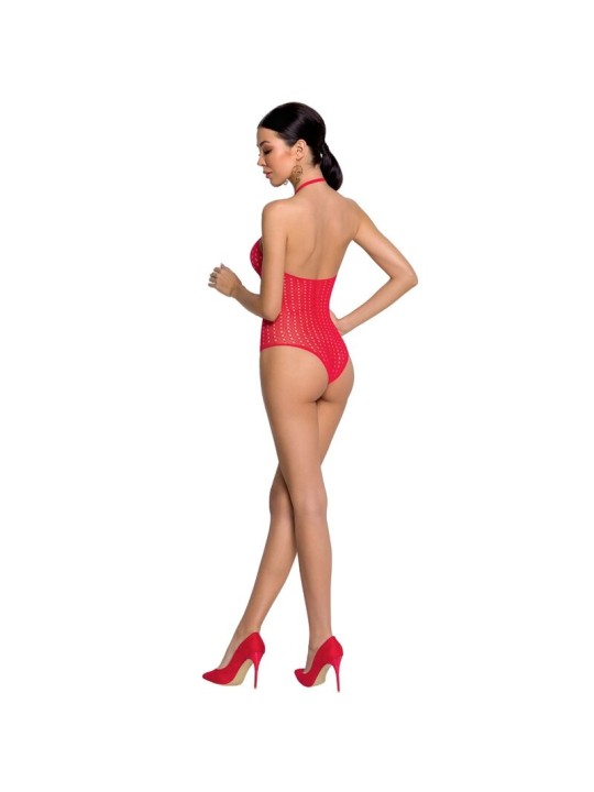 PASSION - FEMME BS088 BODYSTOCKING ROUGE TAILLE UNIQUE