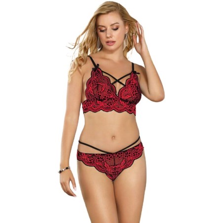 SUBBLIME - TWEEDELIGE SET TOP EN KANTEN SLIPJE S/M