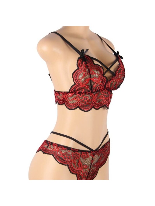 SUBBLIME - TWEEDELIGE SET TOP EN KANTEN SLIPJE S/M