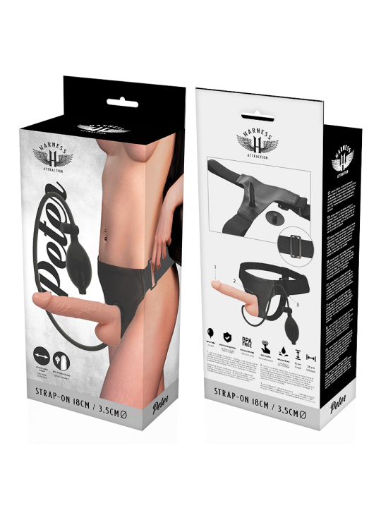 HARNESS ATTRACTION - HARNAS PETER MET OPBLAASBARE PENIS 18 CM -OF- 3,5