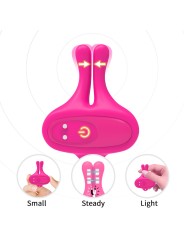 ARMONY - PINCES À TÉTONS MAGNÉTIQUES VIBRATOIRES EN FORME DE LAPIN ROS