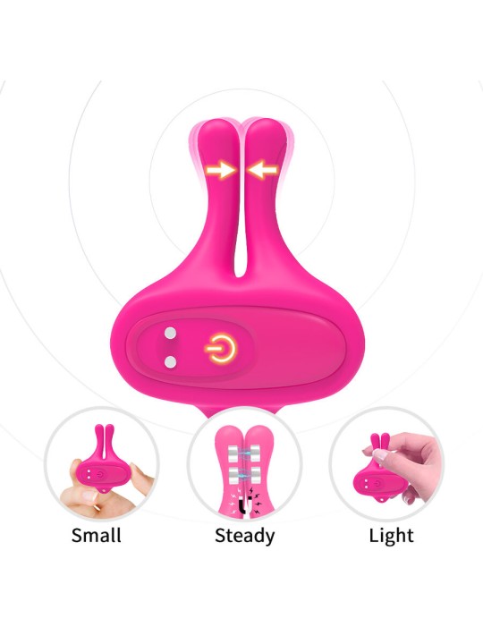 ARMONY - RABBIT SHAPE VIBRATION MAGNETIC NIPPLE CLAMPS PINK