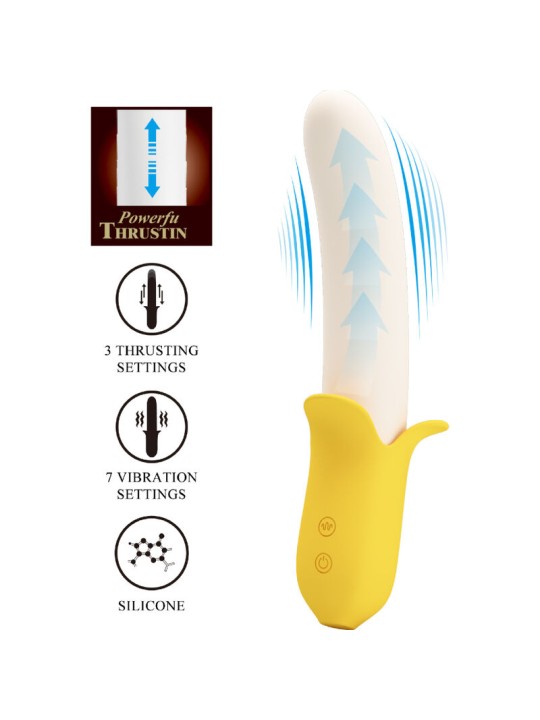 PRETTY LOVE - BANANA GEEK SUPER POWER 7 VIBRAZIONI SU E GIÙ SILICONE N