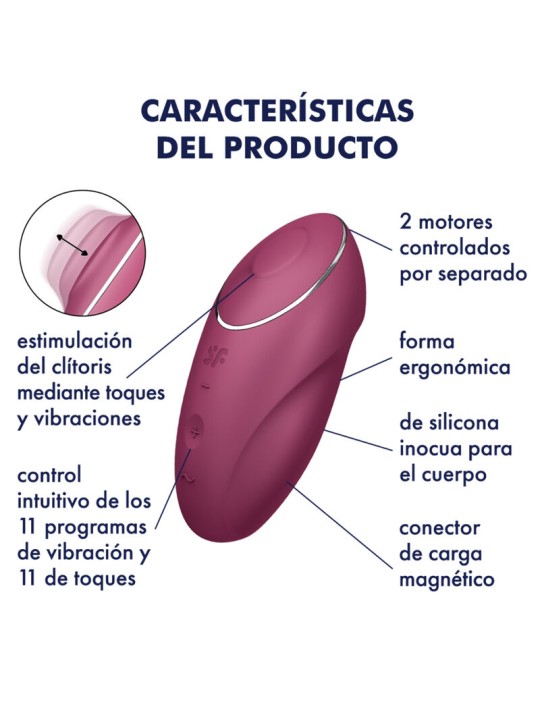 SATISFYER - TAP & CLIMAX 1 AUFLEGVIBRATOR ROT