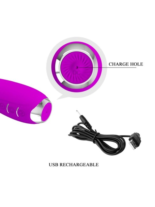 PRETTY LOVE - VIBRATORE ELETTROSHOCK RICARICABILE HECTOR IMPERMEABILE 