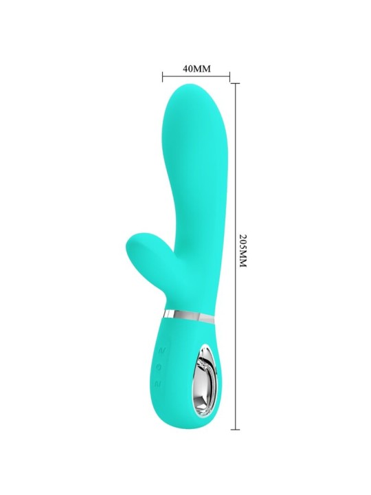 PRETTY LOVE - VIBRATEUR MULTIFONCTION G-SPOT THOMAS VERT AQUA