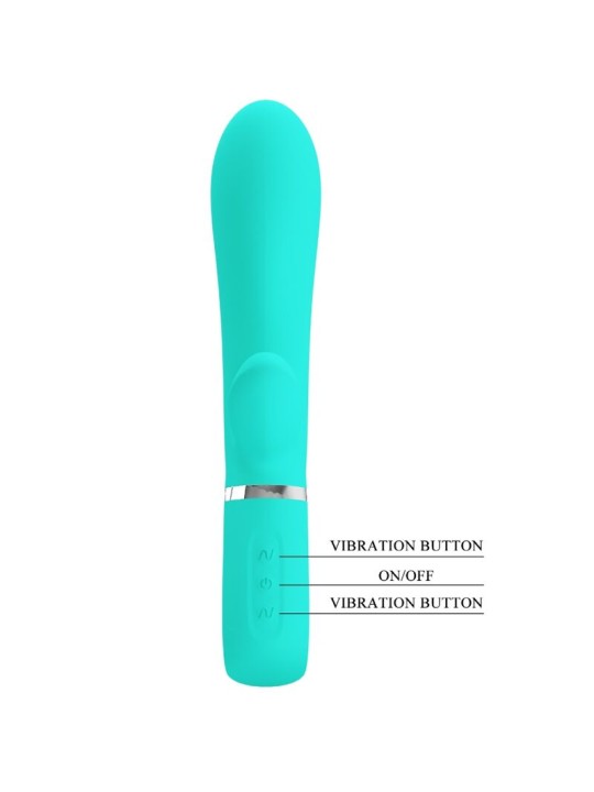 PRETTY LOVE - VIBRATEUR MULTIFONCTION G-SPOT THOMAS VERT AQUA