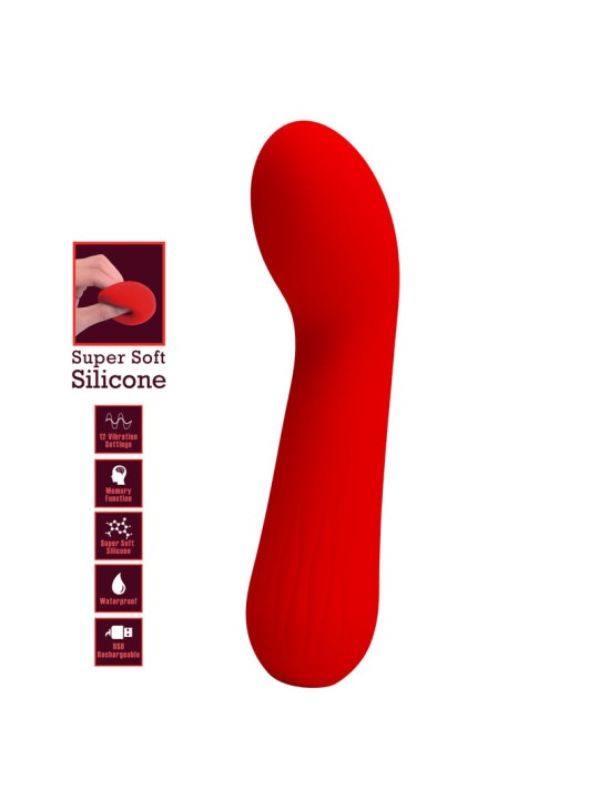 PRETTY LOVE - VIBRADOR RECARREGVEL FAUN VERMELHO