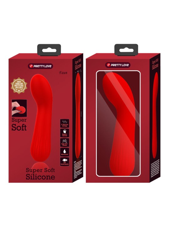 PRETTY LOVE - VIBRADOR RECARREGVEL FAUN VERMELHO