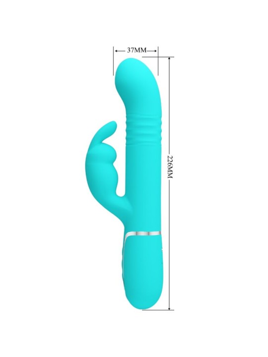 PRETTY LOVE - VIBRADOR COALE RABBIT PERLAS VERDE AGUA