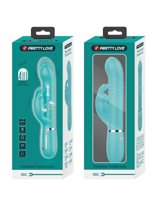 PRETTY LOVE - VIBRADOR COALE RABBIT PERLAS VERDE AGUA