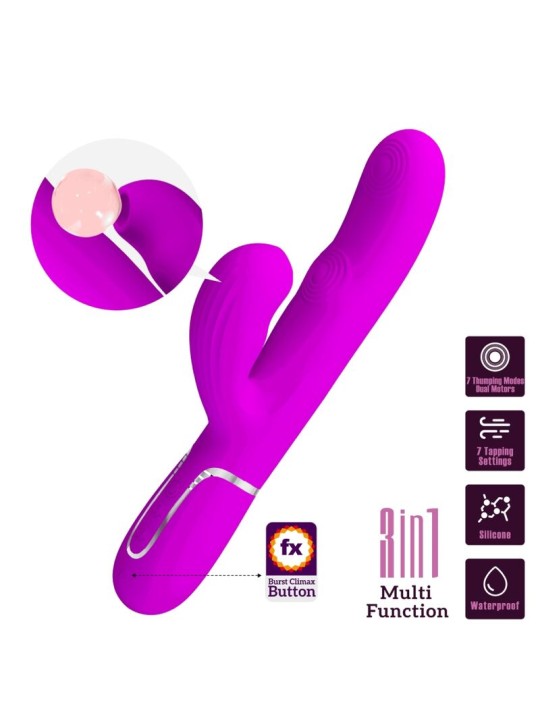 PRETTY LOVE - PERLITA MULTIFUNCTION 3 IN 1 G-SPOT VIBRATOR VIOLET