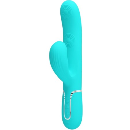 PRETTY LOVE - VIBRATORE MULTIFUNZIONE PERLITA 3 IN 1 G-SPOT VERDE ACQU