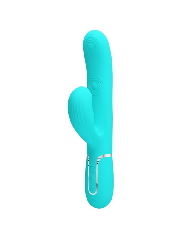 PRETTY LOVE - VIBRATORE MULTIFUNZIONE PERLITA 3 IN 1 G-SPOT VERDE ACQU