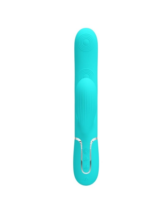 PRETTY LOVE - PERLITA VIBRATEUR MULTIFONCTION 3 EN 1 POINT G VERT AQUA