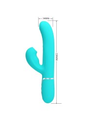 PRETTY LOVE - VIBRATORE MULTIFUNZIONE PERLITA 3 IN 1 G-SPOT VERDE ACQU