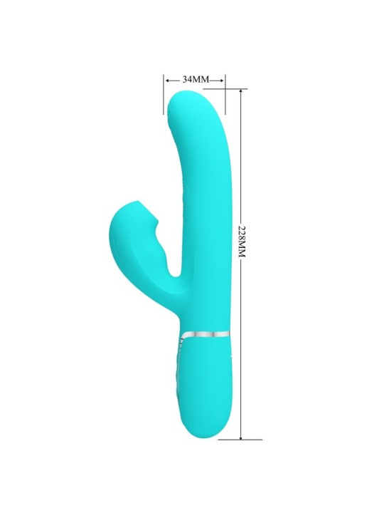 PRETTY LOVE - PERLITA MULTIFUNCTION 3 IN 1 G-SPOT VIBRATOR AQUA GREEN