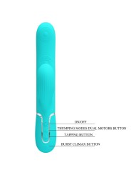 PRETTY LOVE - VIBRATORE MULTIFUNZIONE PERLITA 3 IN 1 G-SPOT VERDE ACQU