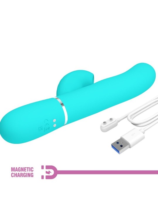 PRETTY LOVE - VIBRATORE MULTIFUNZIONE PERLITA 3 IN 1 G-SPOT VERDE ACQU