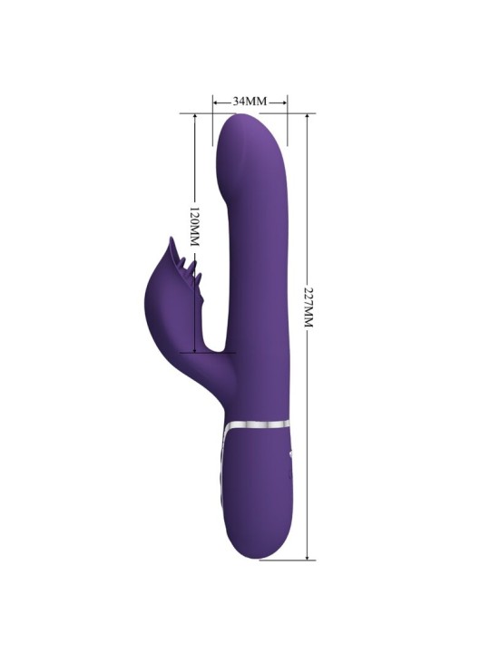PRETTY LOVE - ZALIN VIBRADOR DE COELHO PÉROLAS 4 EM 1 ROXO