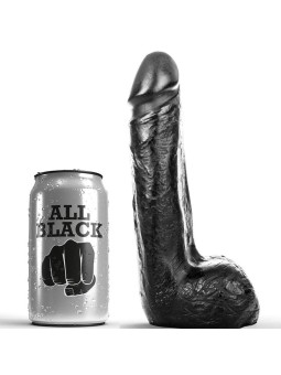 ALL BLACK - ZACHTE ZWARTE REALISTISCHE DILDO 20 CM