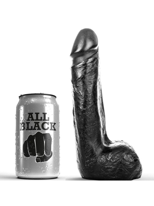 ALL BLACK - ZACHTE ZWARTE REALISTISCHE DILDO 20 CM