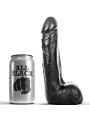 ALL BLACK - DILDO REALISTA PRETO SUAVE 20 CM