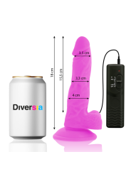 DIVERSIA - FLEXIBLER VIBRIERENDER DILDO LILA 18 CM -O- 4 CM
