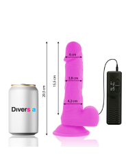 DIVERSIA - DILDO VIBRANT FLEXIBLE VIOLET 20.5 CM -O- 4.2 CM