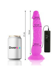DIVERSIA - FLEXIBELE VIBRERENDE DILDO LILA 21 CM -OF- 4.9 CM