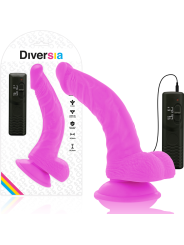 DIVERSIA - DILDO REALÍSTICO FLEXIBLE CON VIBRACIÓN LILA 21.5 CM -O- 4.